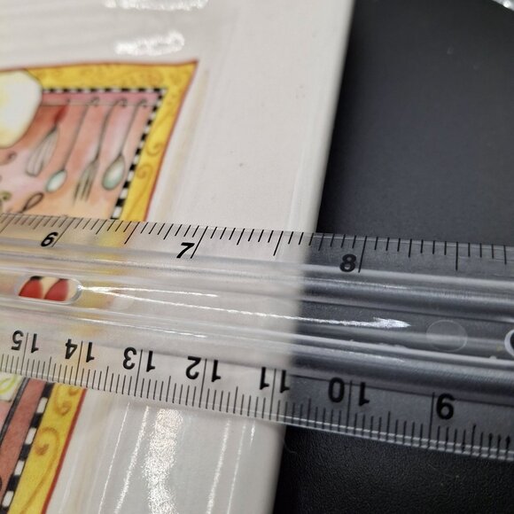 Le Jolie Cat Chef Menu Square Plate "7.75 x7.75" Made In Italy Replacement - Picture 5 of 5